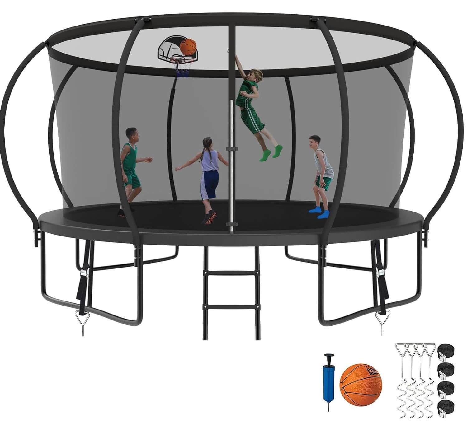 skyup round trampoline in black