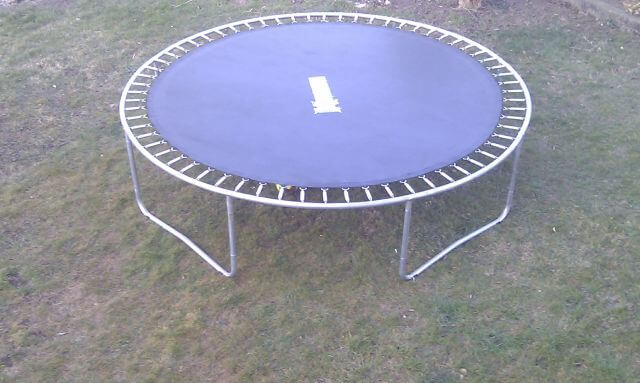 trampoline frame with mat connected