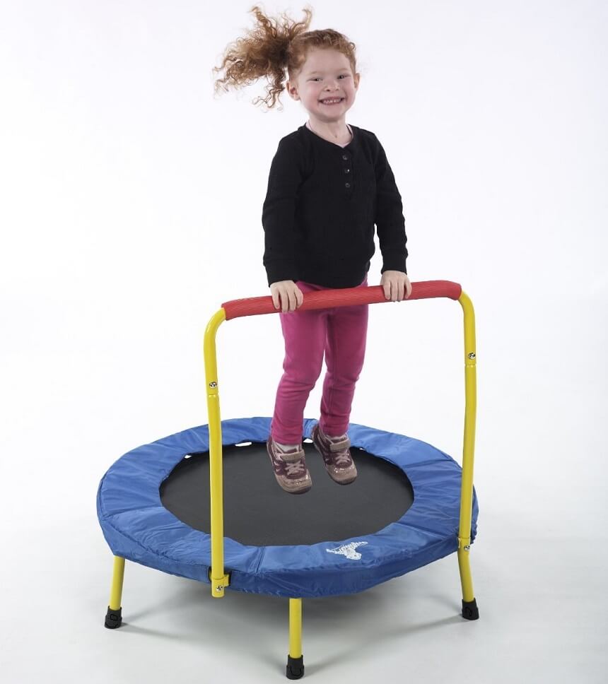 Fold n Go mini trampoline for 4 year olds