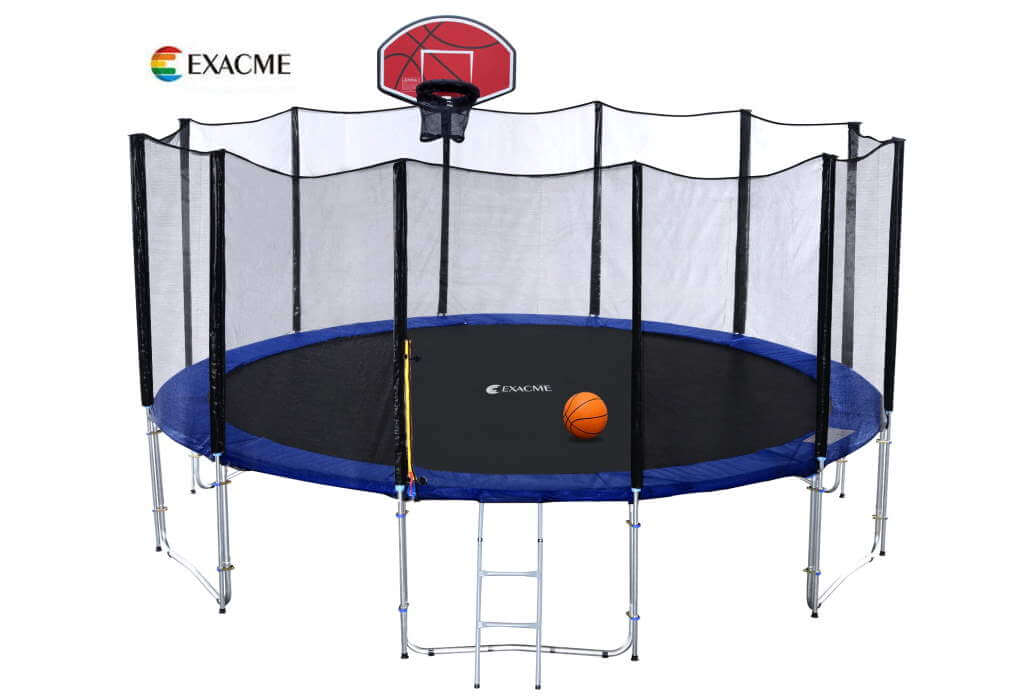 Exacme 16 ft trampoline, T-series, with basketball hoop