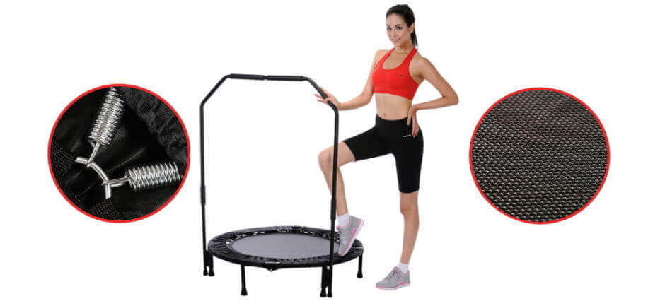 Sunny health and Fitness - mini trampoline with handlebar